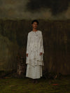Mutedance 25 Autumn and Winter Round Neck Long Sleeve Loose Top Shirt Flower Dye MD-MD25FW130-hoary (MD25FW128)